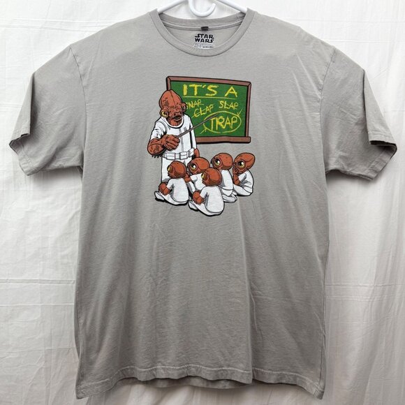 WeLoveFine Star Wars Admiral Ackbar It's A Trap Tee Unisex XL Taupe - Picture 1 of 7